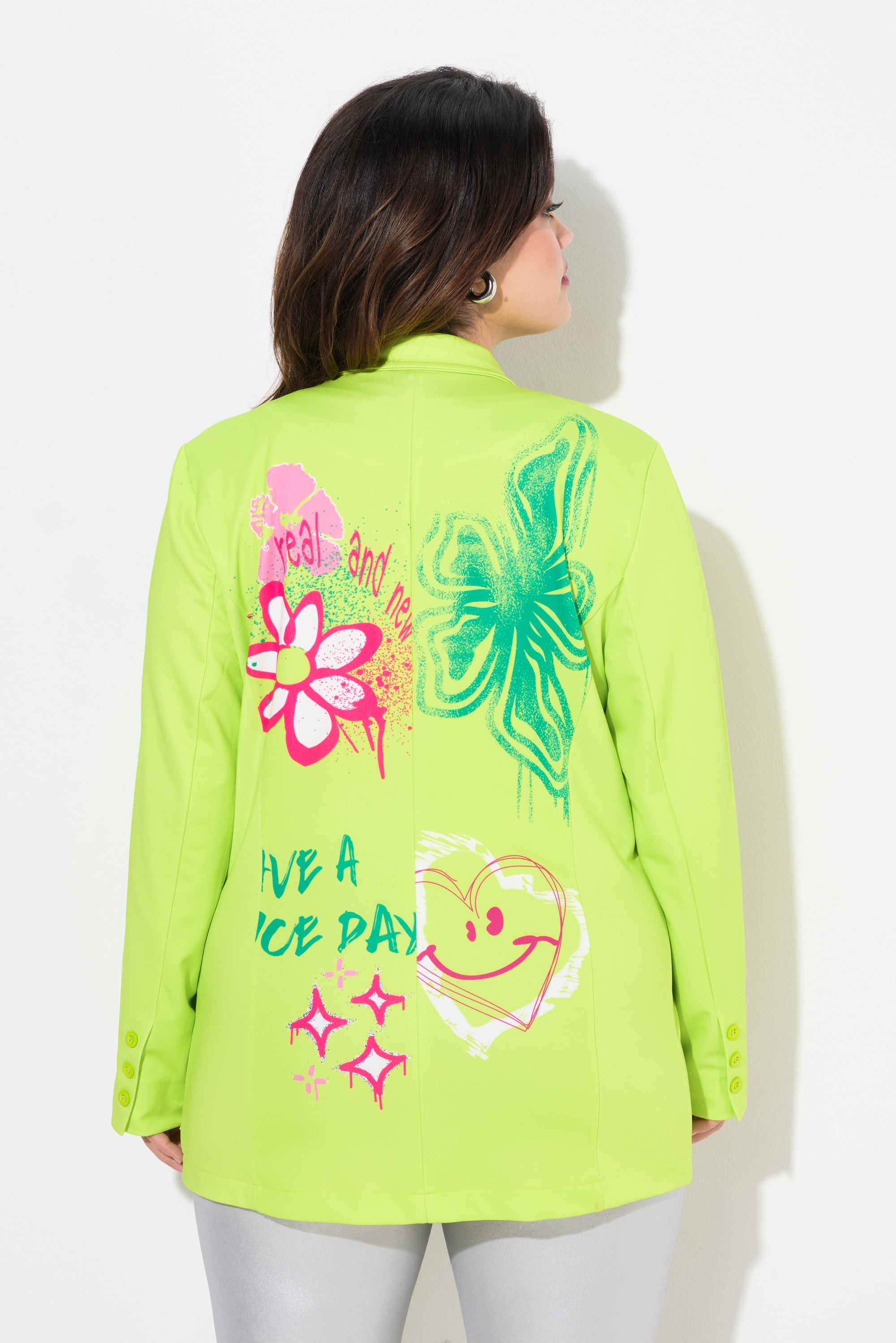 Angel of Style Damen große Größen Blazer Scuba gemalter Druck 838813
