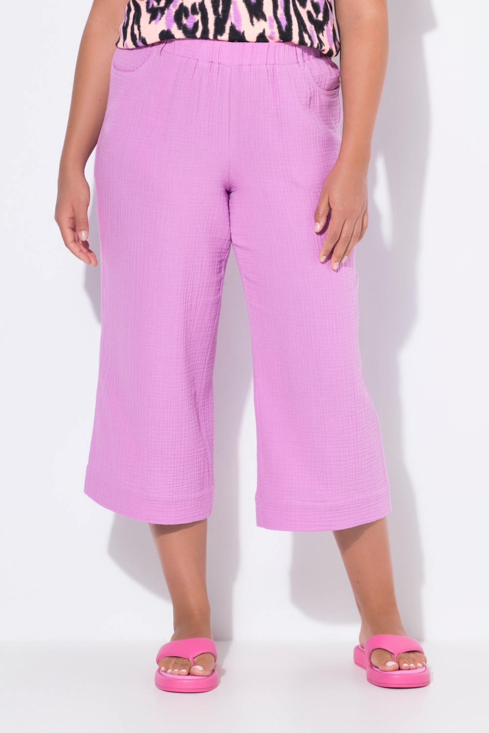Große Größen Hose Wide Leg, Damen, rosa, Größe: 46, Baumwolle, LAURASON