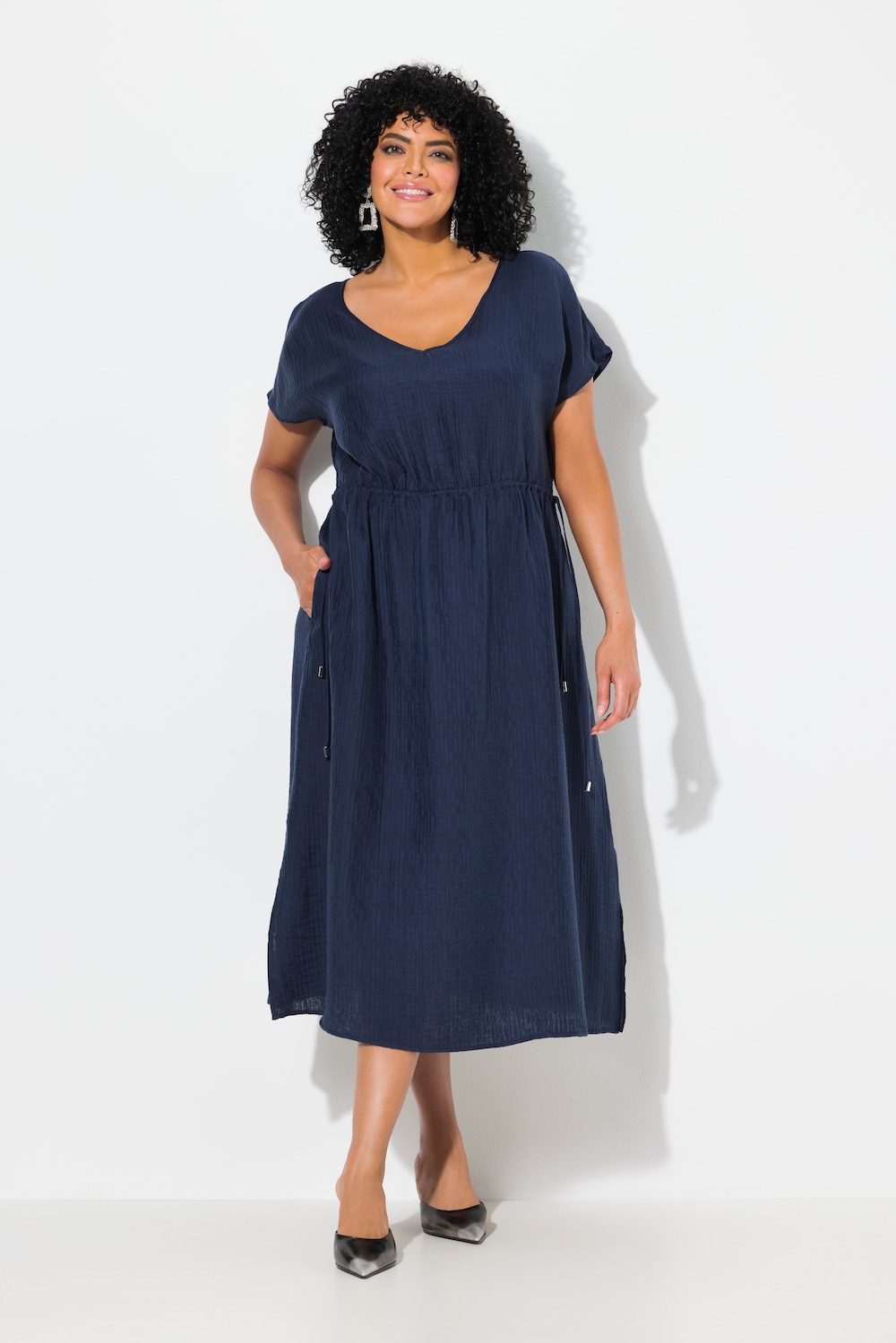 Große Größen Maxikleid, Damen, blau, Größe: 54/56, Viskose/Synthetische Fasern, Ulla Popken
