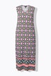 Ogee Print Sleeveless Border Print Dress