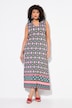 Ogee Print Sleeveless Border Print Dress