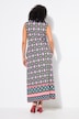 Ogee Print Sleeveless Border Print Dress