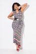 Ogee Print Sleeveless Border Print Dress