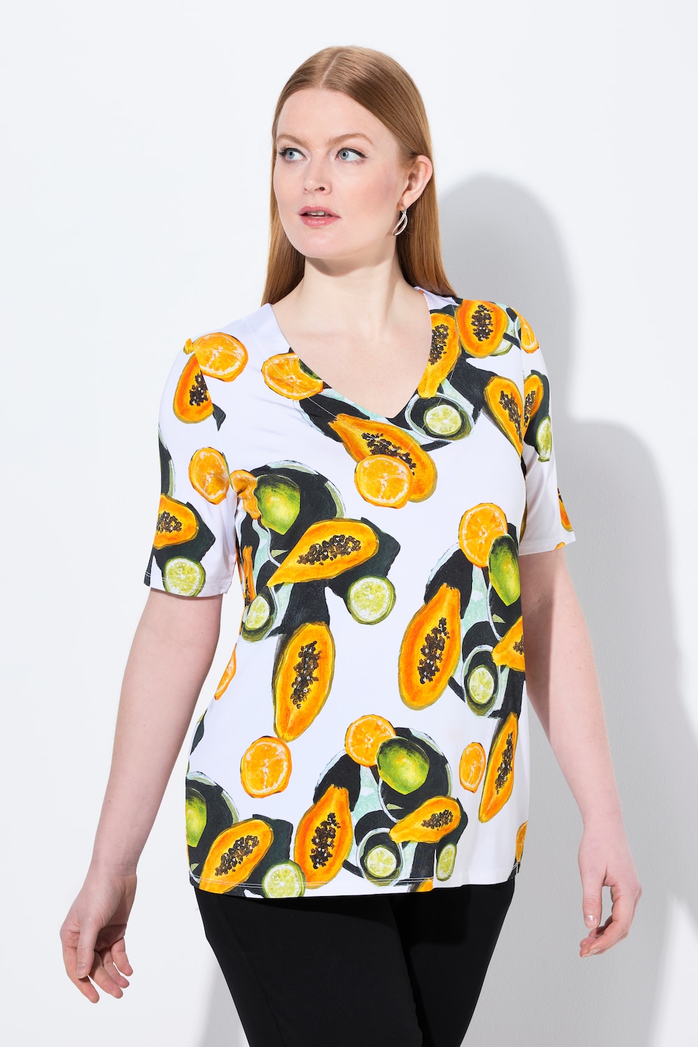 Große Größen Slinky-Shirt, Damen, weiß, Größe: 58/60, Viskose, Ulla Popken