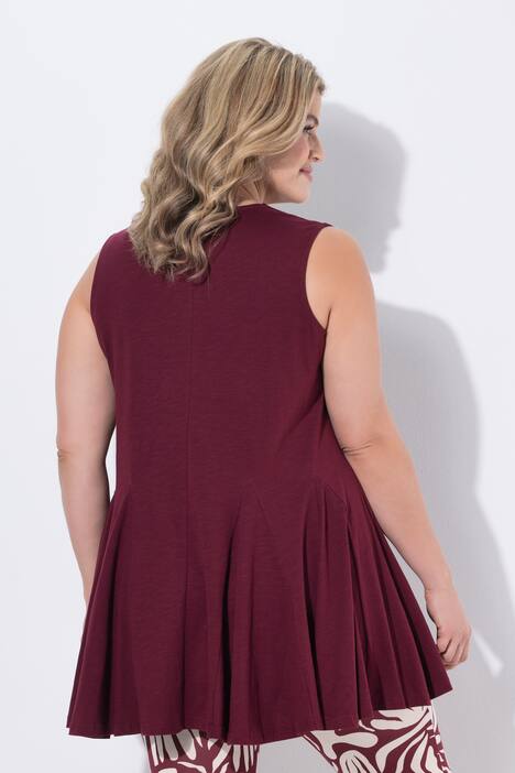 Top, A-Linie, Tunika-Ausschnitt, ärmellos, Biobaumwolle