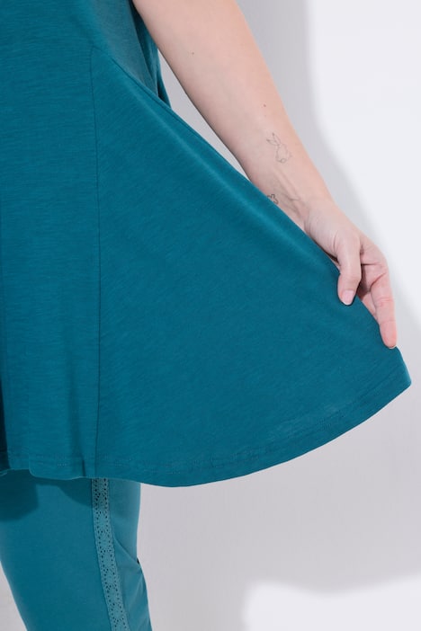 Top, A-Linie, Tunika-Ausschnitt, ärmellos, Biobaumwolle