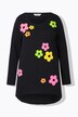 Longshirt, A-Linie, Frottee-Blumen