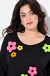 Longshirt, A-Linie, Frottee-Blumen