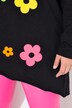 Longshirt, A-Linie, Frottee-Blumen