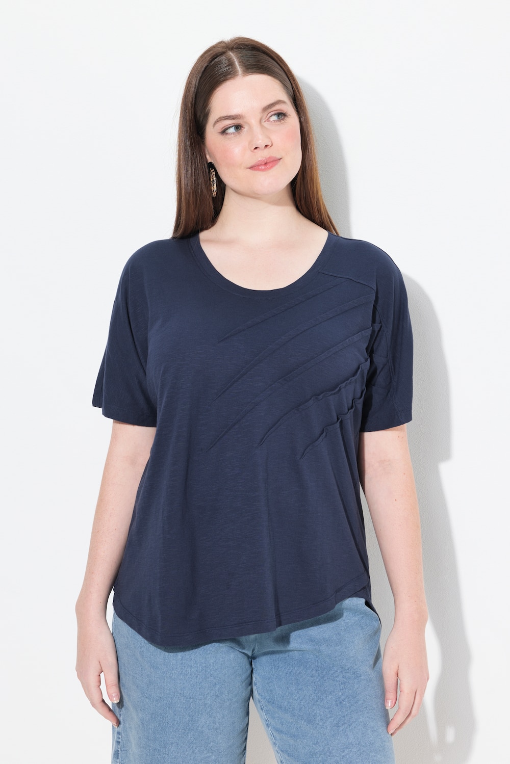 Große Größen T-Shirt, Damen, blau, Größe: 46/48, Baumwolle, Ulla Popken