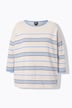 Pullover, striber, oversized, rund hals, 3/4-ærmer