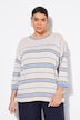 Pullover, striber, oversized, rund hals, 3/4-ærmer