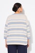 Pullover, striber, oversized, rund hals, 3/4-ærmer