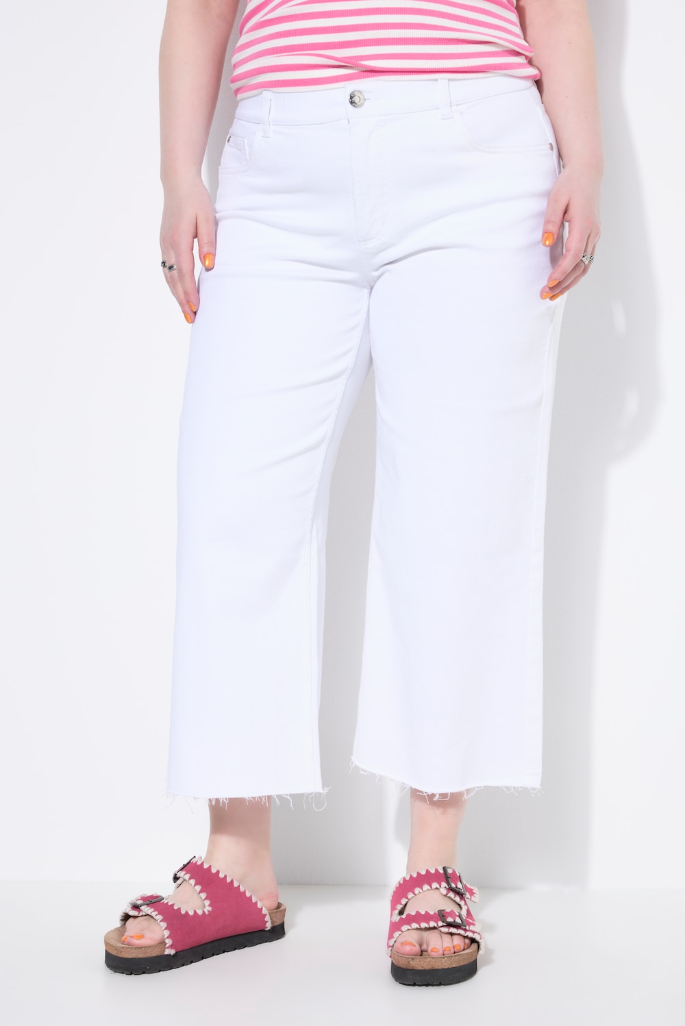 Jeans-Culotte, Wide Legs, 5-Pocket, cutted Saum