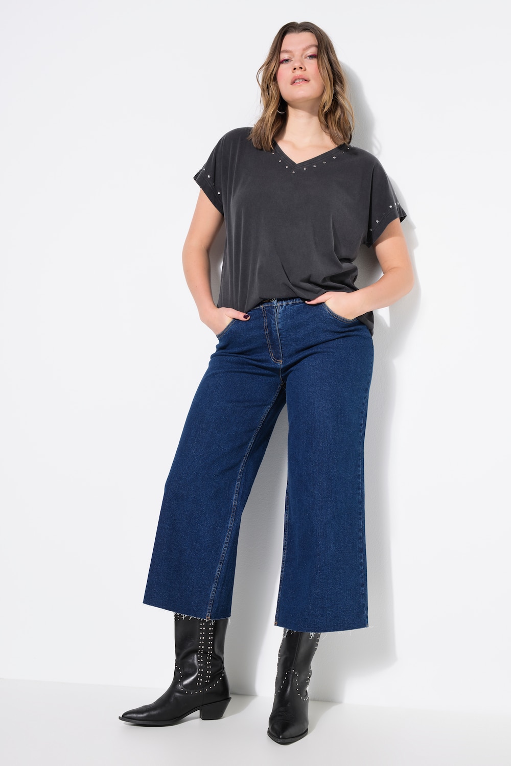 Große Größen Jeans-Culotte, Damen, blau, Größe: 56, Baumwolle, Studio Untold