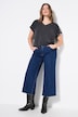 Vaqueros Culotte, pierna ancha, 5 bolsillos, dobladillo cortado