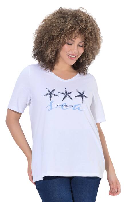 Tričko, hvězdice, Classic, výstřih do V, krátké rukávy