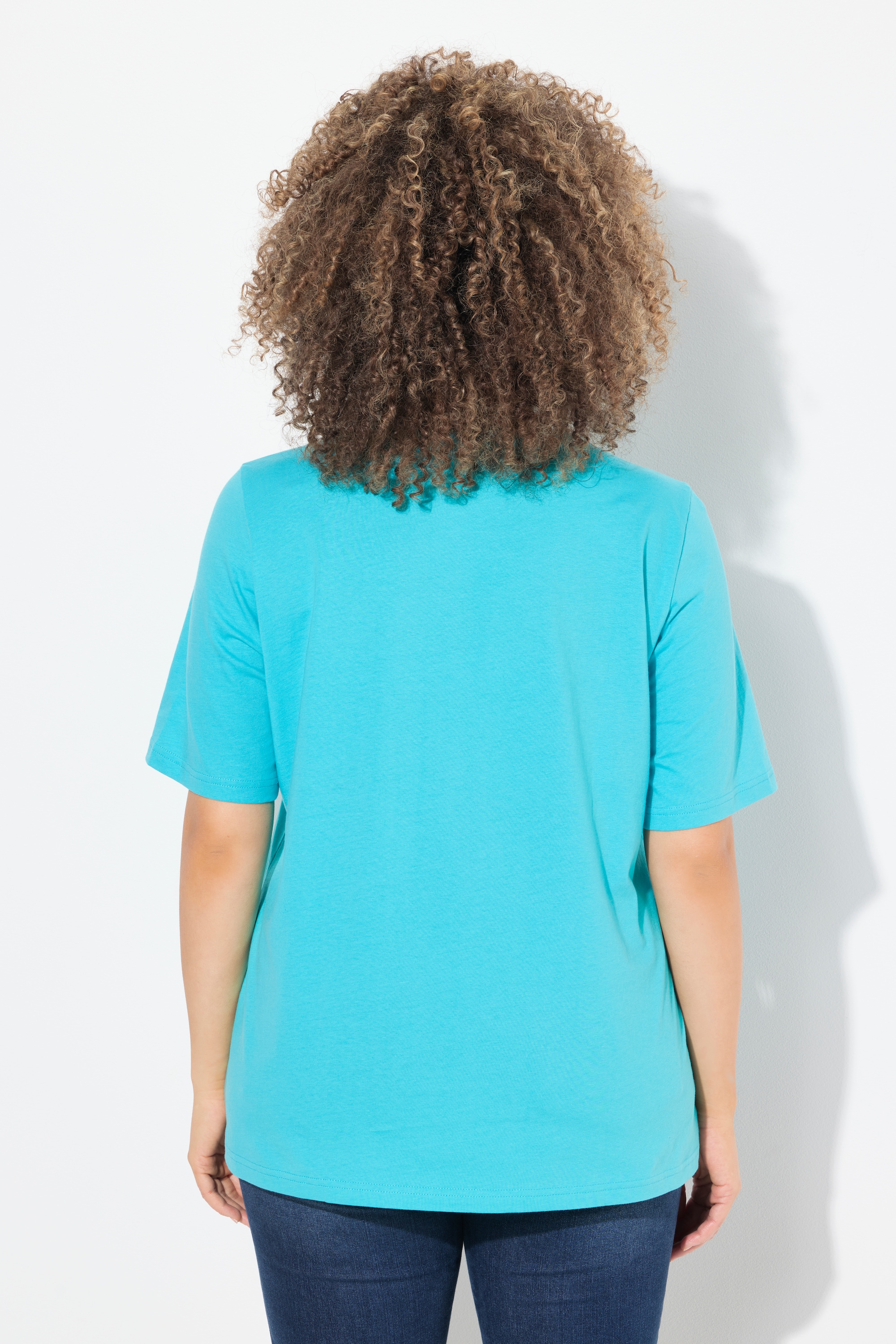 Ulla Popken Damen große Größen T Shirt Seestern Classic V Ausschnitt