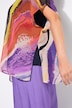 Chiffon-tunika, tolags, rund hals, halve ermer