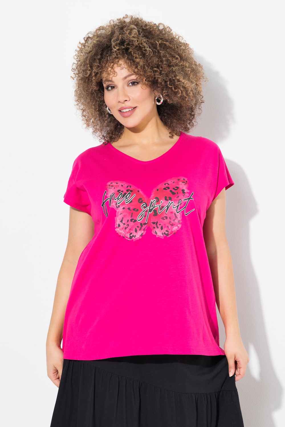 Thumbnail - Große Größen T-Shirt, Damen, rosa, Größe: 54/56, Baumwolle, Ulla Popken