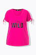 T-shirt, opschrift, oversized, ronde hals, rimpelband