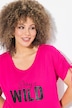 T-shirt, opschrift, oversized, ronde hals, rimpelband
