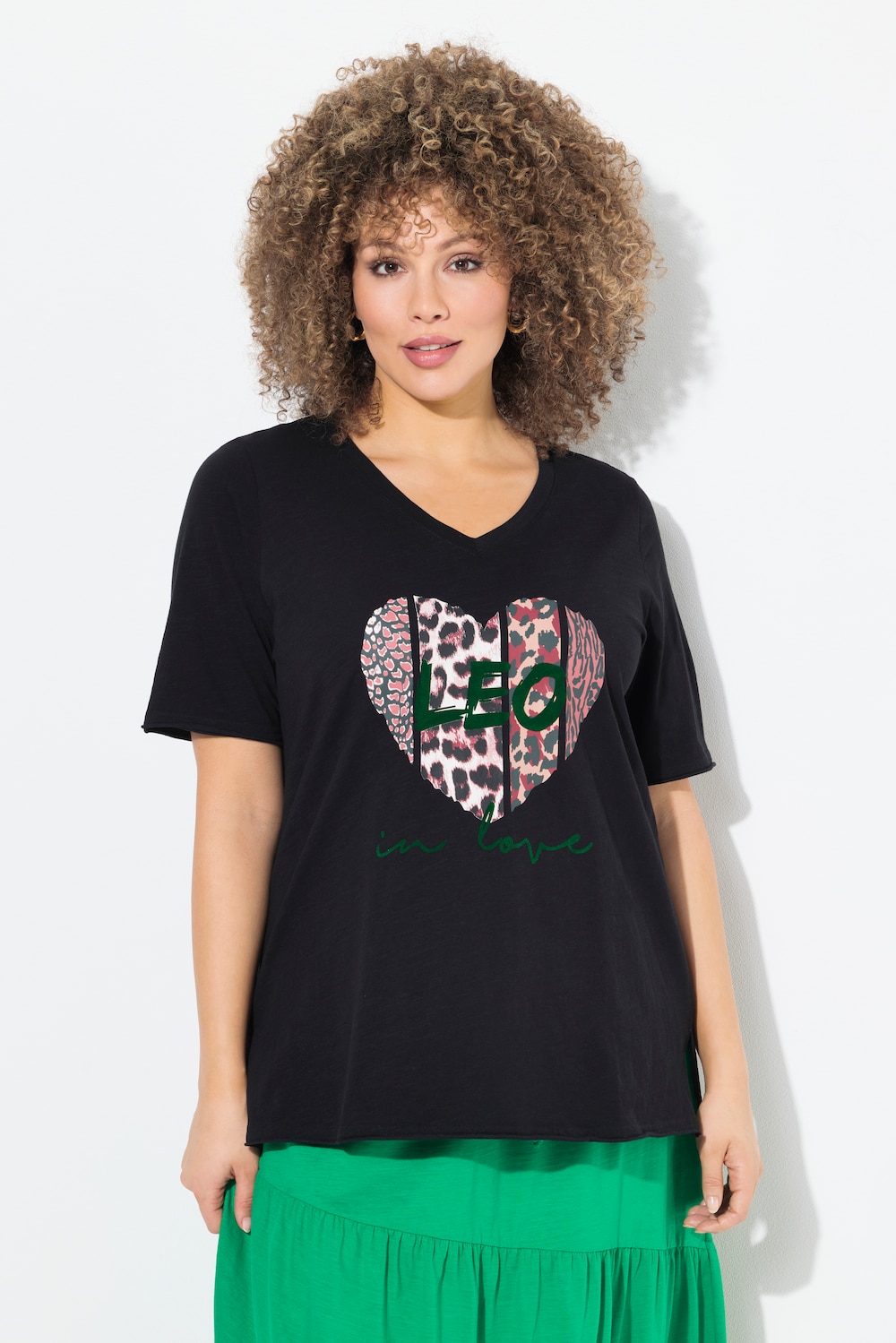 Große Größen T-Shirt, Damen, schwarz, Größe: 42/44, Baumwolle, Ulla Popken