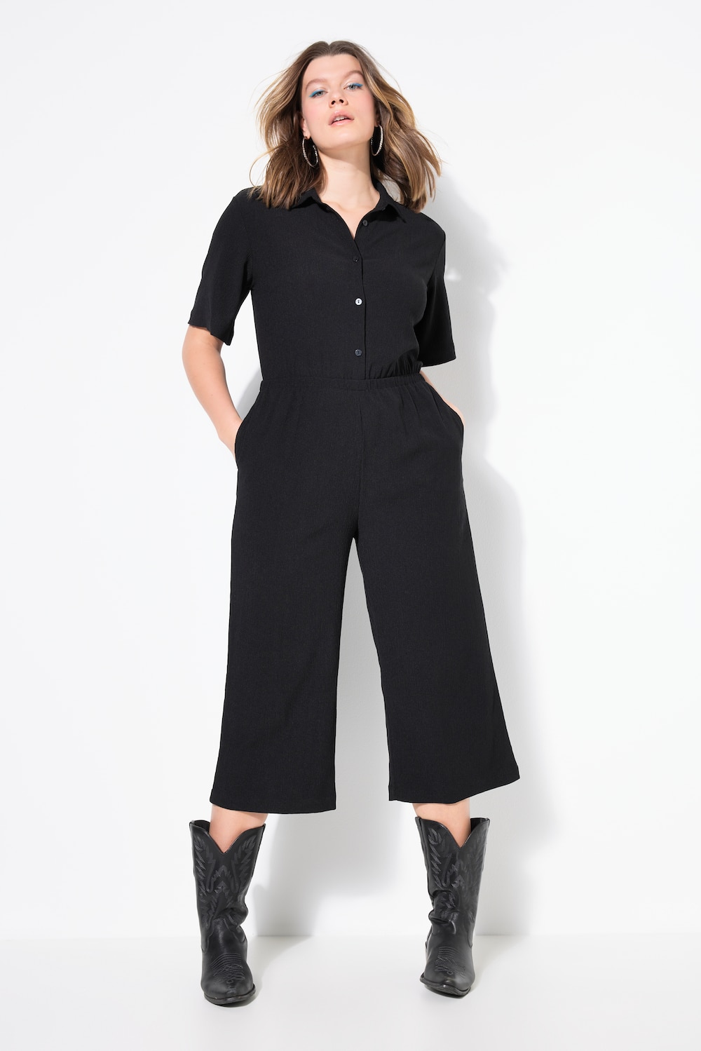 Große Größen Jumpsuit, Damen, schwarz, Größe: 50/52, Polyester, Studio Untold