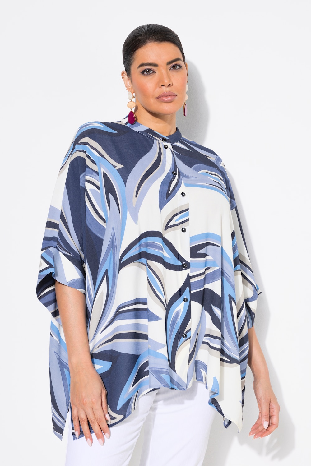 Große Größen Bluse, Damen, blau, Größe: 50/52, Viskose, Ulla Popken