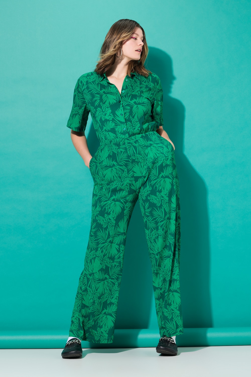 Große Größen Jumpsuit, Damen, grün, Größe: 50/52, Polyester, Studio Untold