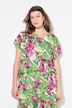 Skjortebluse, oversized, Jungle-trykk, V-hals