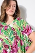 Skjortebluse, oversized, Jungle-trykk, V-hals