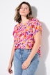 Blusenshirt, oversized, Flower-Print, V-Ausschnitt