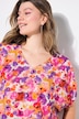 Blusenshirt, oversized, Flower-Print, V-Ausschnitt