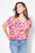 Blusenshirt, oversized, Flower-Print, V-Ausschnitt