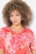 Longshirt, patchprint, A-lijn, V-hals, korte mouw