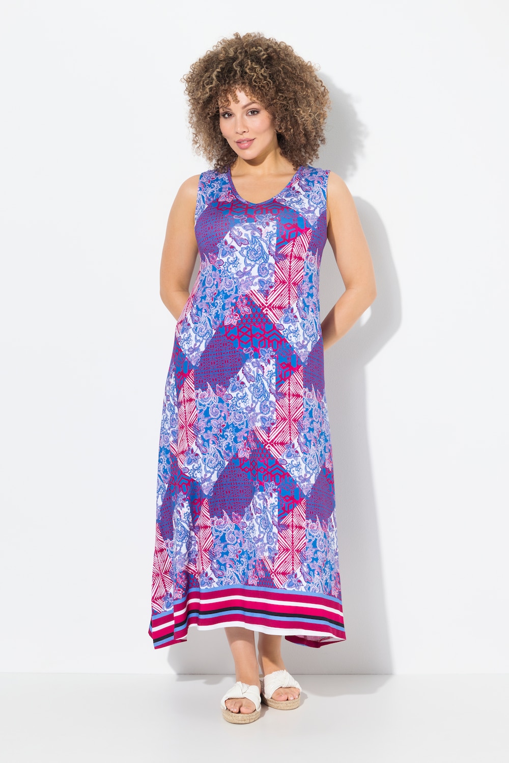 Große Größen Maxikleid, Damen, rosa, Größe: 54/56, Viskose, Ulla Popken