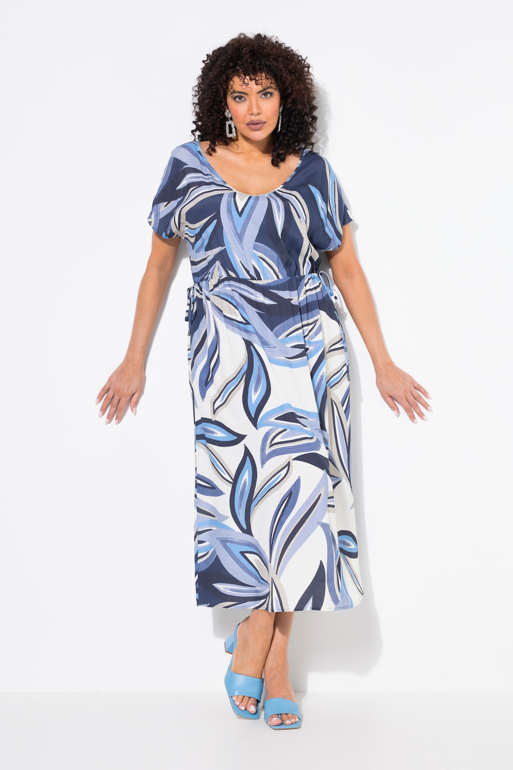 Große Größen Maxikleid, Damen, blau, Größe: 62/64, Viskose, Ulla Popken