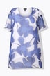Chiffon-Bluse, doppellagig, A-Linie, Rundhals, Halbarm