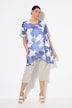 Chiffon-Bluse, doppellagig, A-Linie, Rundhals, Halbarm