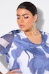 Chiffon-Bluse, doppellagig, A-Linie, Rundhals, Halbarm