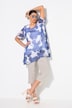 Chiffon-Bluse, doppellagig, A-Linie, Rundhals, Halbarm