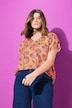 Camiseta tipo blusa, oversize, Paisley, escote en V