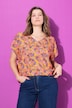 Camiseta tipo blusa, oversize, Paisley, escote en V