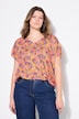 Camiseta tipo blusa, oversize, Paisley, escote en V