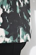 T-shirt imprimé fleurs aquarelle, col calice et décolleté en V, manches 3/4