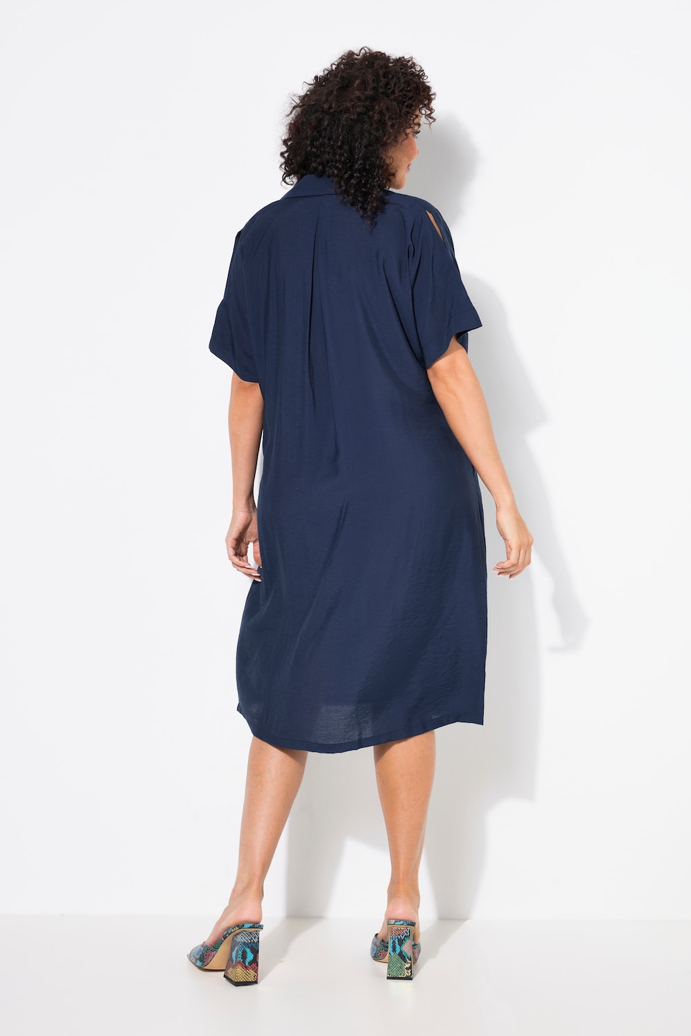 Mousseline Midi Jurk Met Korte Mouw Korte A-lijn Jurk In Katoenen