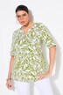 T-shirt, bladeren, A-lijn, tuniekhals, halve mouw
