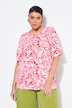 Abstract Foliage Short Sleeve Split Neck Tee