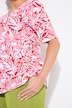 Abstract Foliage Short Sleeve Split Neck Tee
